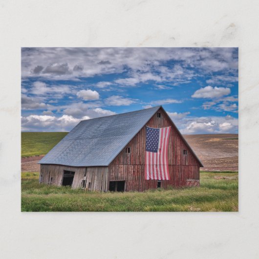 Stall mit amerikanischer Flagge | Colfax, Washingt Postkarte (Vorderseite)