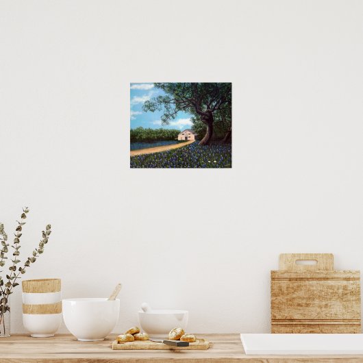 Stall mit Bluebonnets Poster (Küche)