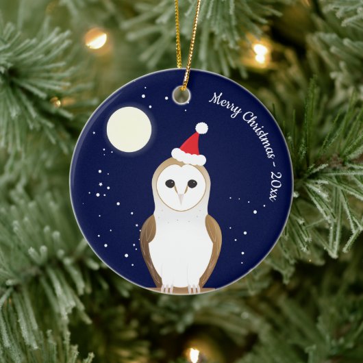 Stall Owl Animal Christmas Keramik Ornament (Baum)
