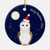 Stall Owl Animal Christmas Keramik Ornament (Vorne)