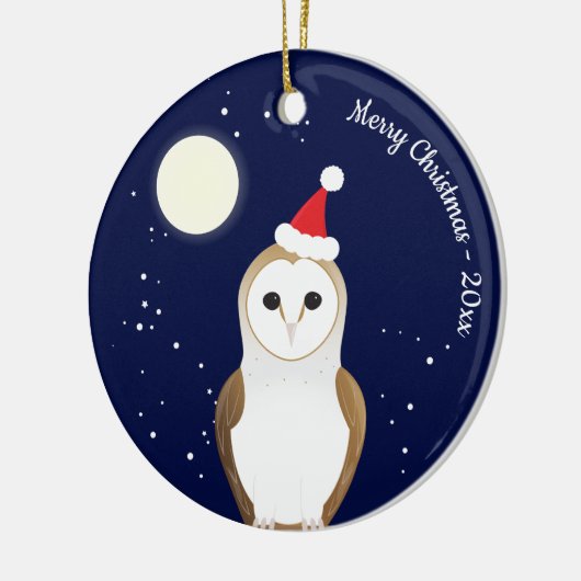 Stall Owl Animal Christmas Keramik Ornament (Links)