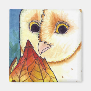 Stall Owl Leaf Lantern Magnet