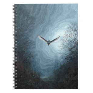 Stall Owl Moonlit Sky Notebook Notizblock