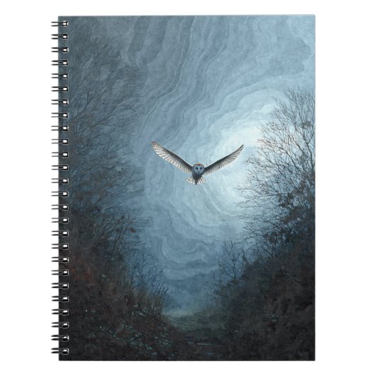 Stall Owl Moonlit Sky Notebook Notizblock (Vorderseite)