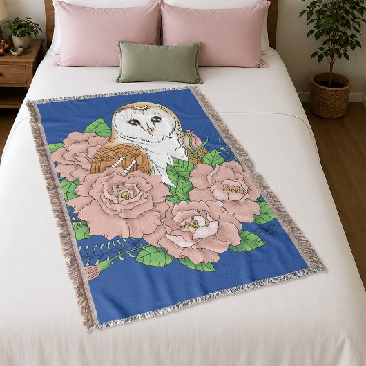 Stall Owl Pink Blume Blau Decke