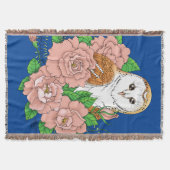 Stall Owl Pink Blume Blau Decke (Vorderseite)