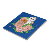 Stall Owl Pink Blume Blau Fliese (Seite)
