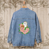 Stall Owl Pink Blume Blau Jeansjacke