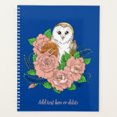 Stall Owl Pink Blume Blau Planer (Vorderseite)
