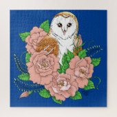 Stall Owl Pink Blume Blau Puzzle (Vertikal)