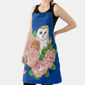 Stall Owl Pink Blume Blau Schürze (InSitu)