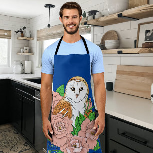 Stall Owl Pink Blume Blau Schürze