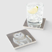 Stall Owl Raptor Foto Steinuntersetzer (Seitenansicht)