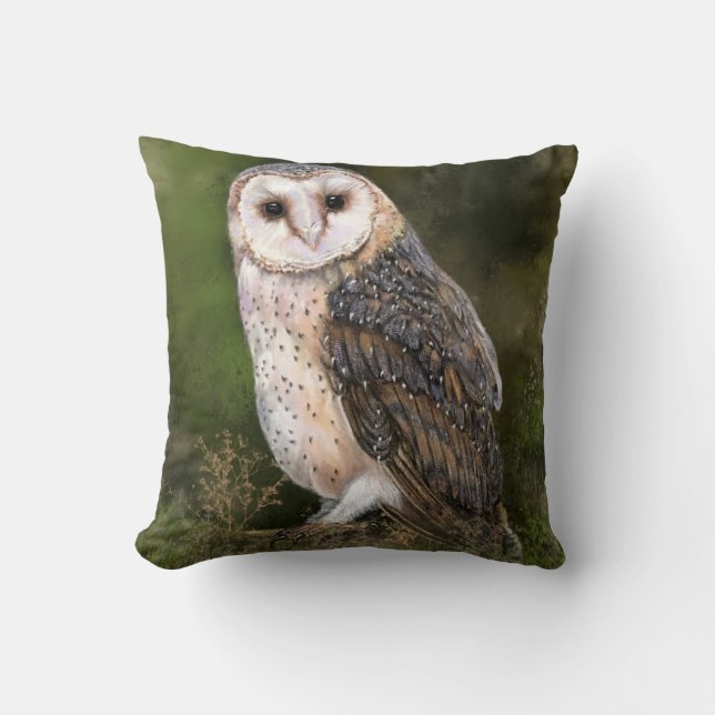 Stall Owl Throw Kissen (Vorderseite)