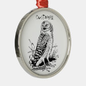 Stall Owl Thunder_Cove Ornament Aus Metall (Rechts)