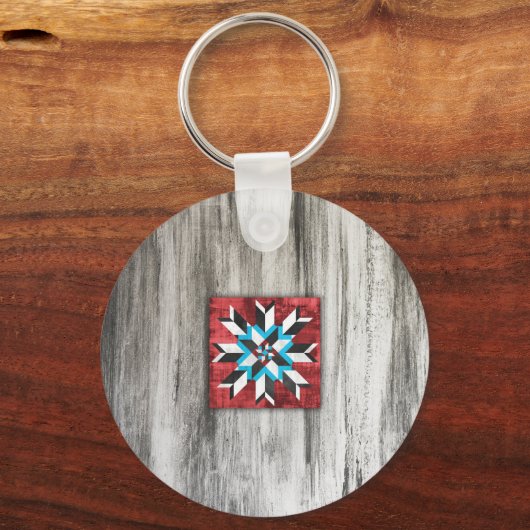 Stall Quilt Star 1 Schlüsselanhänger (Vorderseite)