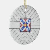 Stall Quilt Star 6 Keramik Ornament (Rechts)
