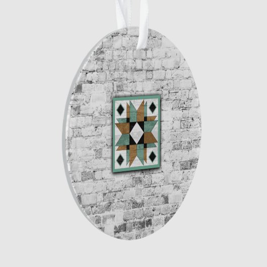 Stall Quilt Star 9 Ornament (Vorderseite)