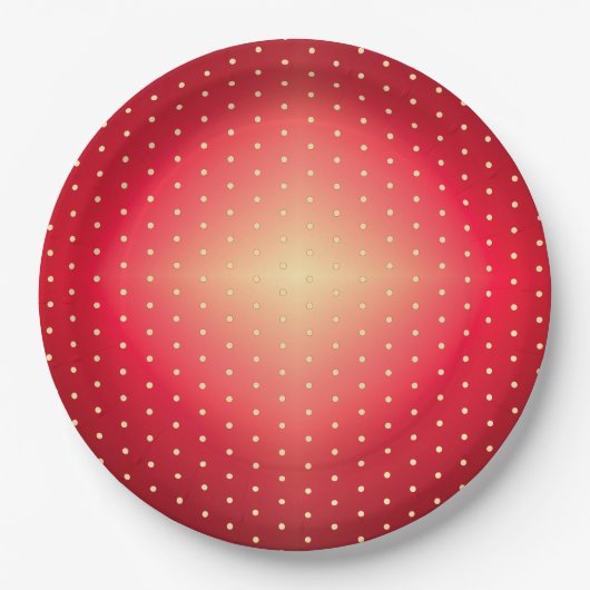 Stall Red und Burgund Pappteller (Vorderseite)