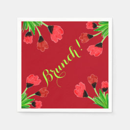 Stall Rot Blumendesigner Serviette