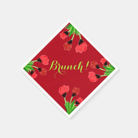 Stall Rot Blumendesigner Serviette (Ecke)