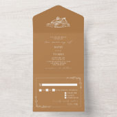 Stall Rustic Goldenrod Wedding RSVP All In One Einladung (Innen Boden)