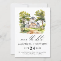 Stall Save the Date, rustikaler Bauernhof QR-Code