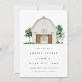 Stall Save the Date, rustikales Bauernhaus Save th Einladung (Vorderseite)