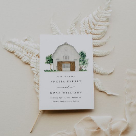 Stall Save the Date, rustikales Bauernhaus Save th Einladung