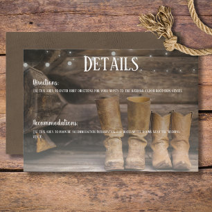 Stall & Stiefel Rustikaler Cowboy Western Hochzeit Begleitkarte