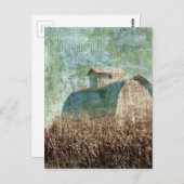 Stall- und Maisfeld in der Nähe der Erntezeit Postkarte (Vorne/Hinten)