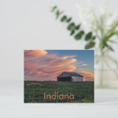 Stall und Sojabohnen in Indiana bei Sunset Postkarte (Stehend Vorderseite)