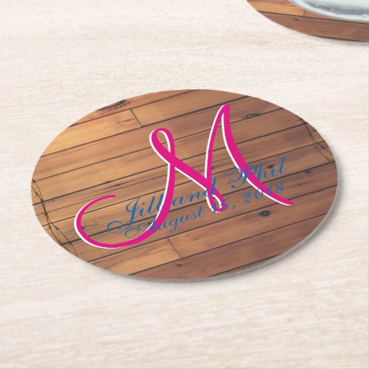 Stall Wall 3d Monogramm Runder Pappuntersetzer (Angewinkelt)