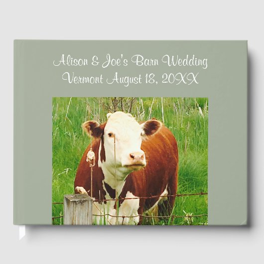 Stall Wedding Cow Couple (Namen) Gästebuch (Vorderseite)