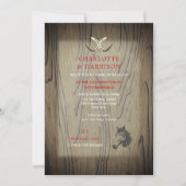 Stall Wedding Wood Red Buffalo Kariertes Land Rust Einladung (Vorderseite)