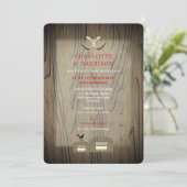 Stall Wedding Wood Red Buffalo Kariertes Land Rust Einladung (Stehend Vorderseite)