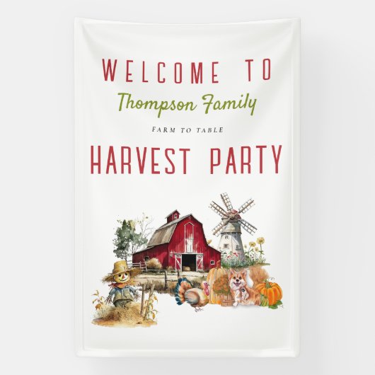 Stall Windmill Fall Harvest Party Erntedank Banner (Vertikal)