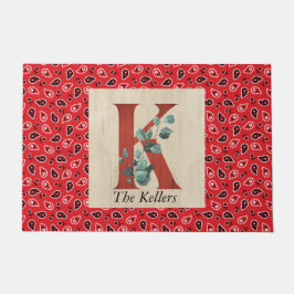 Stall Wood & Bandana Letter K Personalisiert Fußmatte