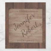 Stall Wood Bears Country Wedding Wine Label Weinetikett (Einzelnes Label)