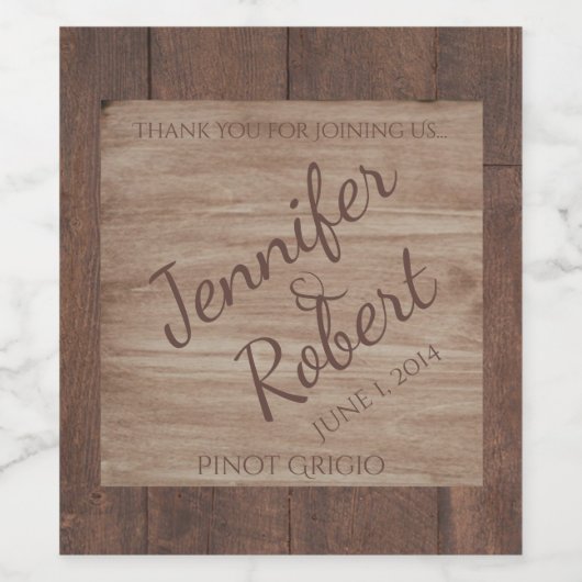 Stall Wood Bears Country Wedding Wine Label Weinetikett (Einzelnes Label)