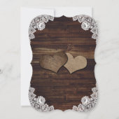 Stall Wood Burlap Lace String Lights Wedding Foto Save The Date (Rückseite)