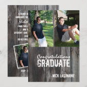 Stall Wood Country Grad Twin Foto Einladung (Vorne/Hinten)