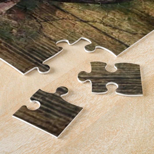 Stall Wood Farm Hühnchen Französischer Landhahn Puzzle (Seite)