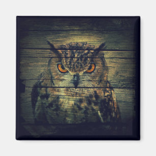 Stall Wood Gothic wild bird Spooky Hoot Uhu Magnet