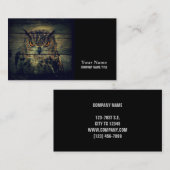 Stall Wood Gothic wild bird Spooky Hoot Uhu Visitenkarte (Vorne/Hinten)