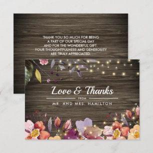 Stall Wood Herbst Blume Hochzeit Danke Karte