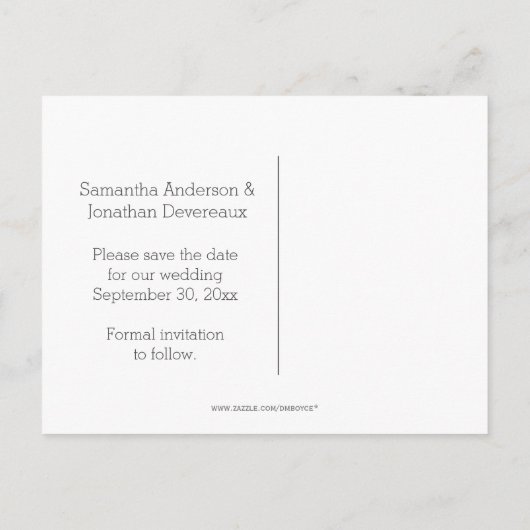 Stall Wood Lace Aquamarin Hearts Wirbel Save the D Ankündigungspostkarte (Rückseite)