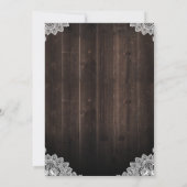Stall Wood Lace Mason Engagement Partei Einladunge Einladung (Rückseite)
