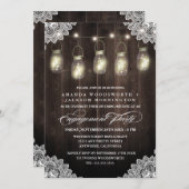Stall Wood Lace Mason Engagement Partei Einladunge Einladung (Vorne/Hinten)