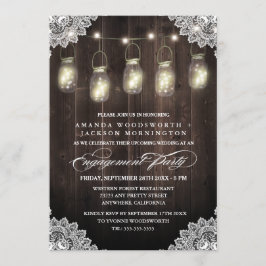Stall Wood Lace Mason Engagement Partei Einladunge Einladung